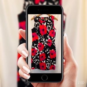 ✨EUC Alyx Dress with Large Red Flowers Sz 8